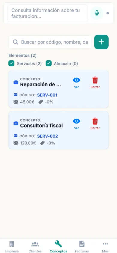 Paso 1 — Cómo crear tu primer concepto o servicio