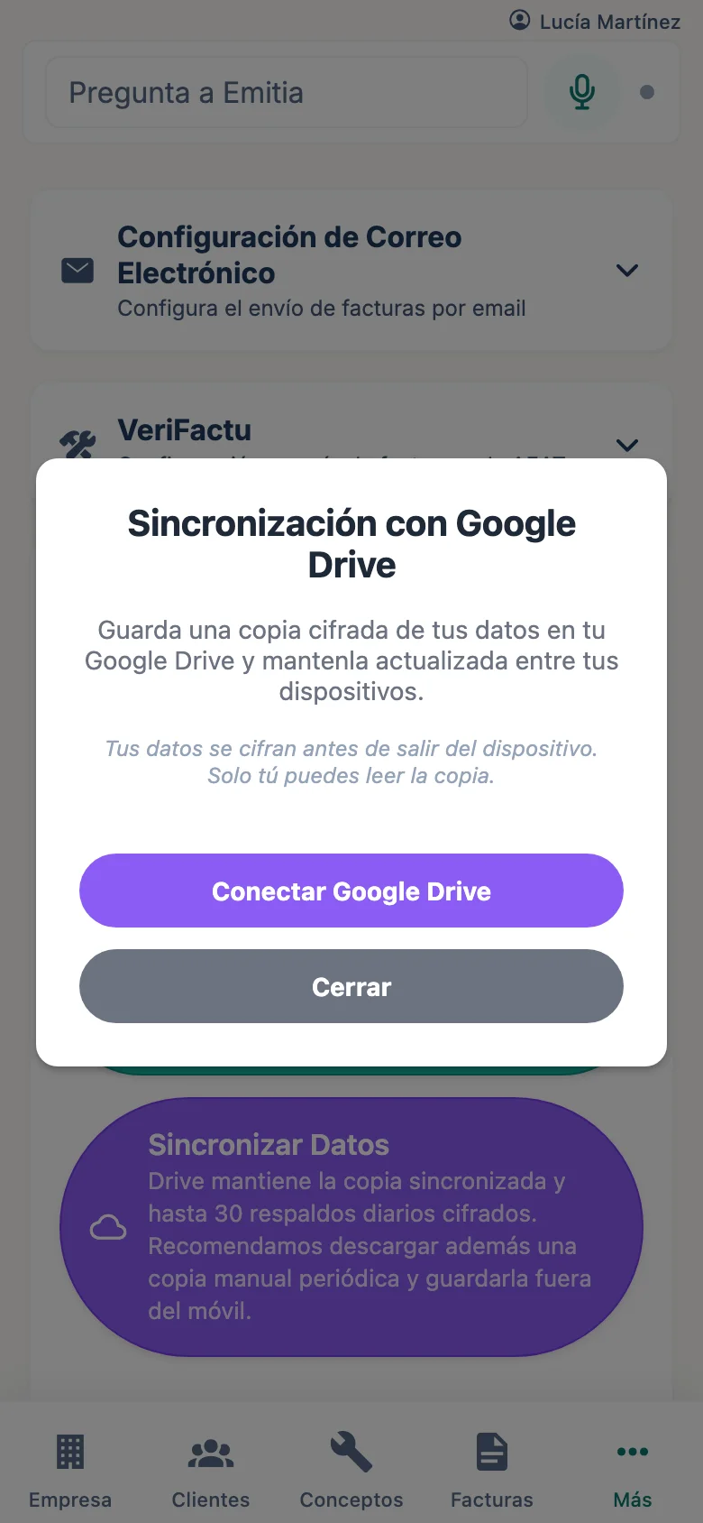 Conecta Google Drive